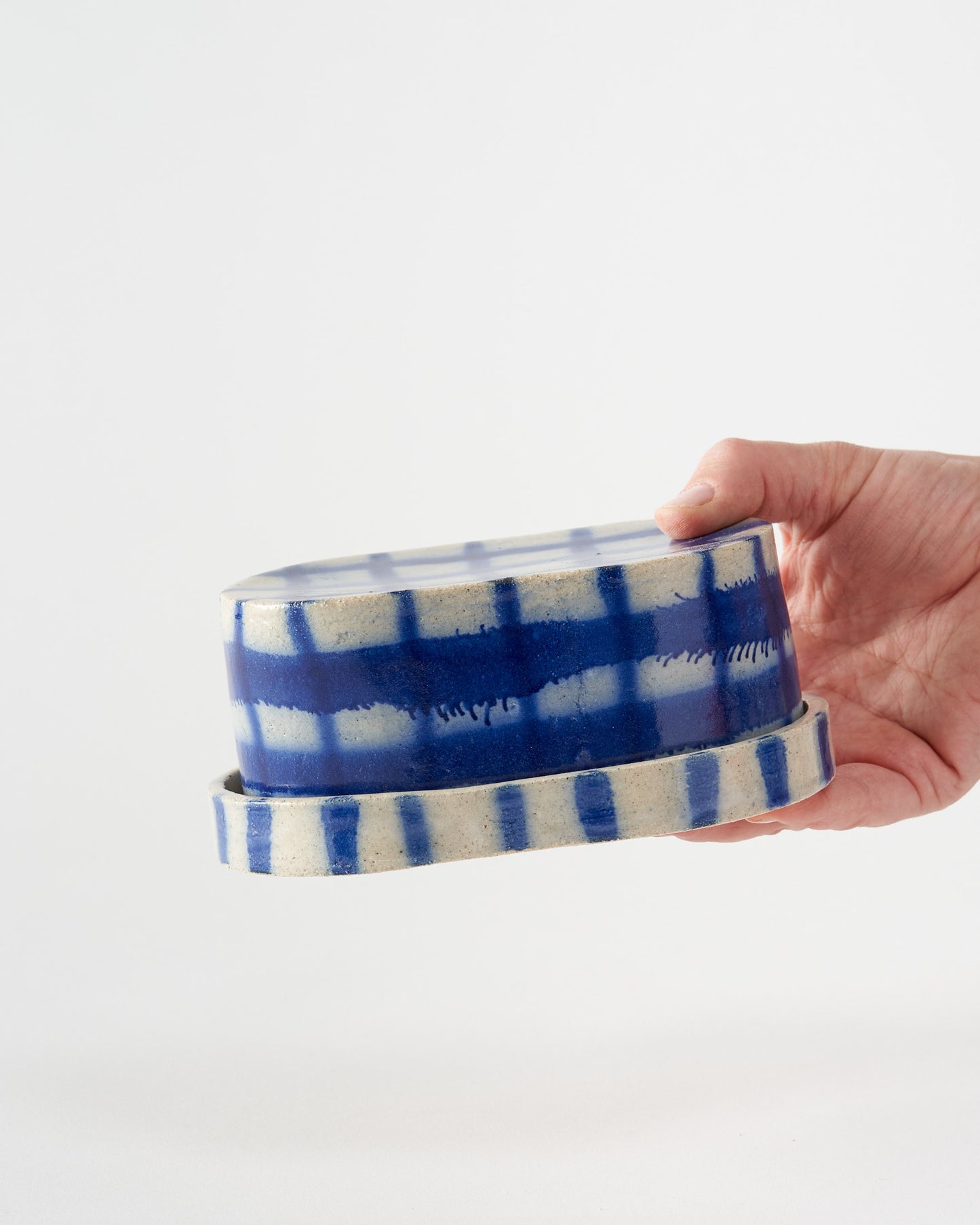 Butter dish / Brushed Grid