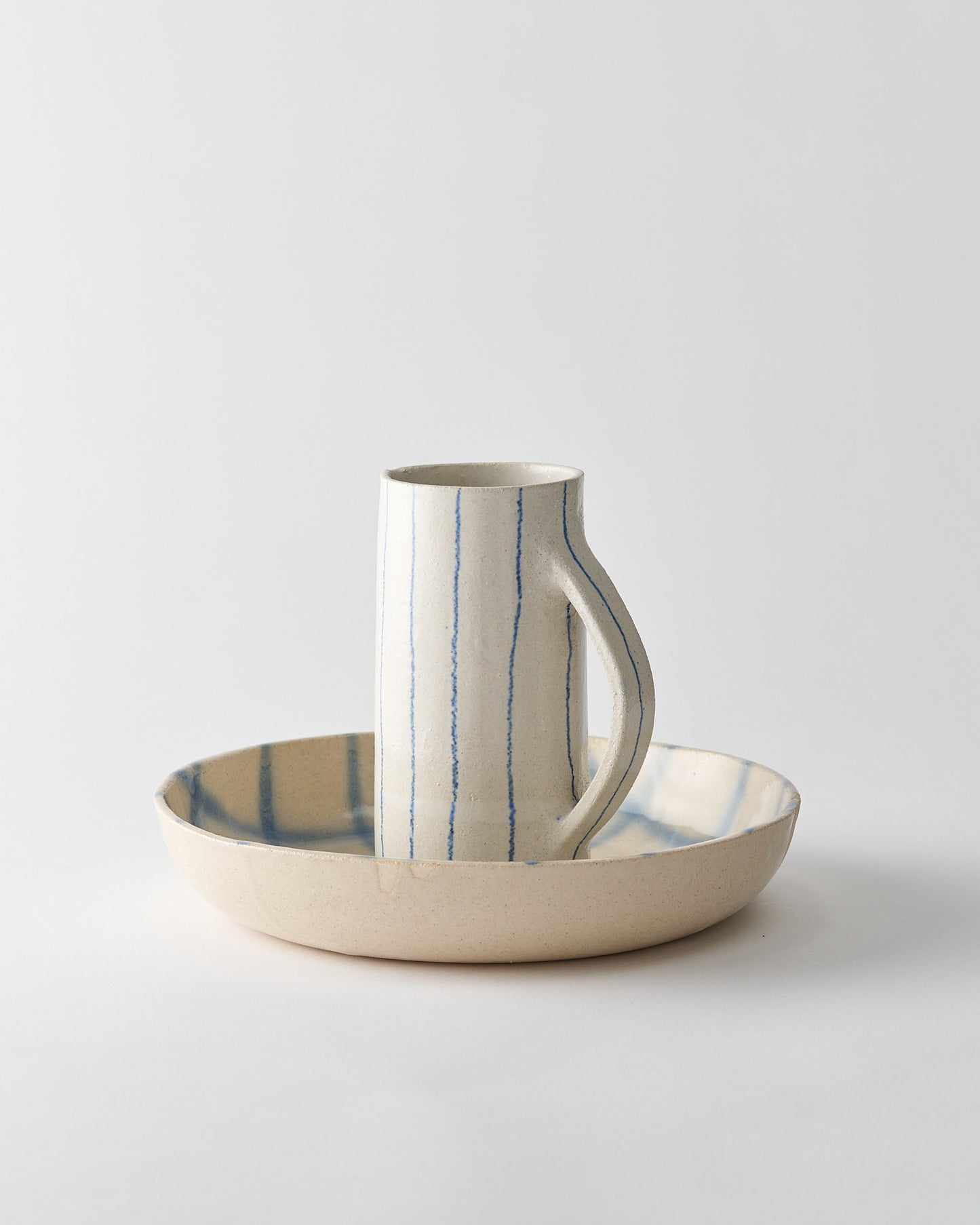 Serving Bowl / Brushed Grid