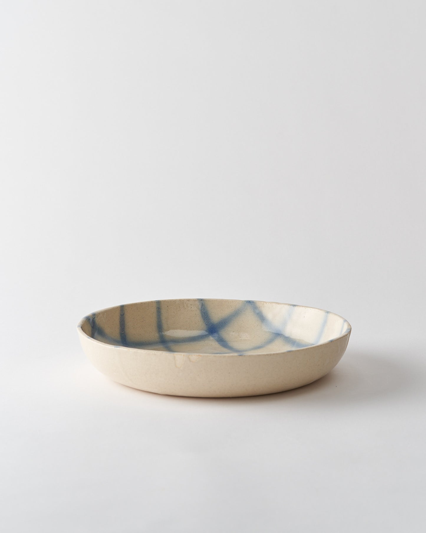 Serving Bowl / Brushed Grid