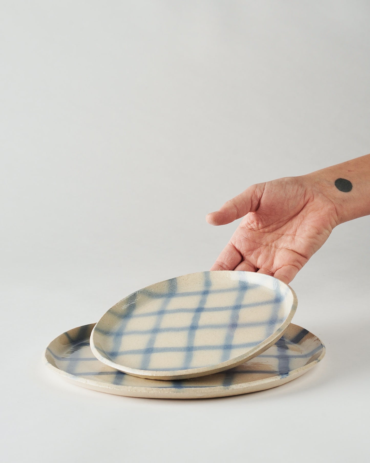 Dessert Plate Ø 20 cm / Brushed Grid