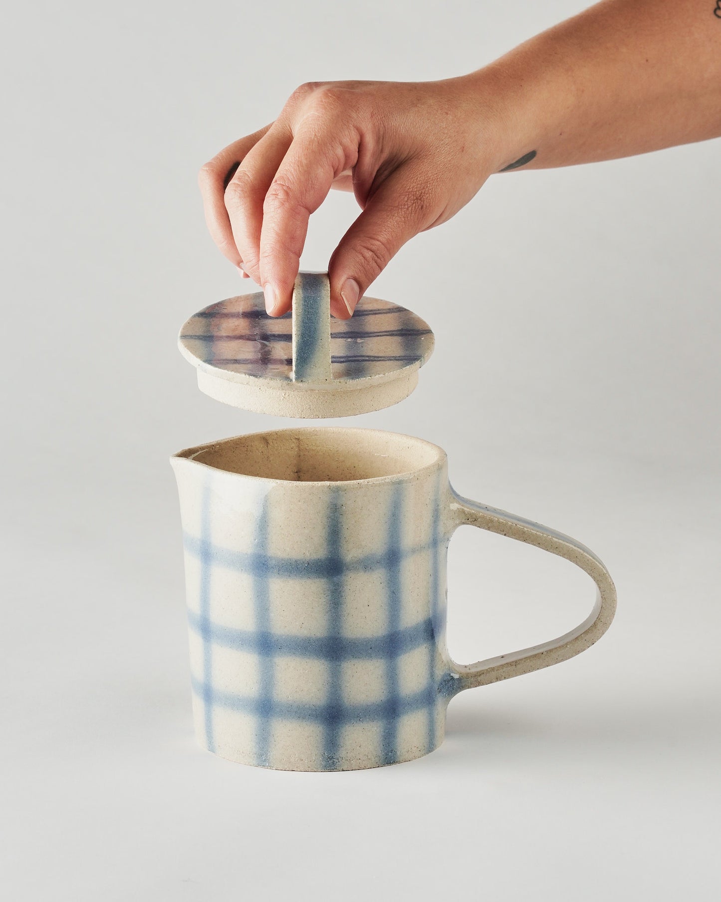 SALE / Tea Pot / Brushed Grid