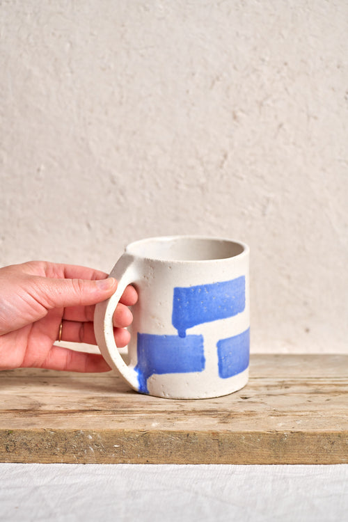 Big Mug - Wide Cobalt Stripes