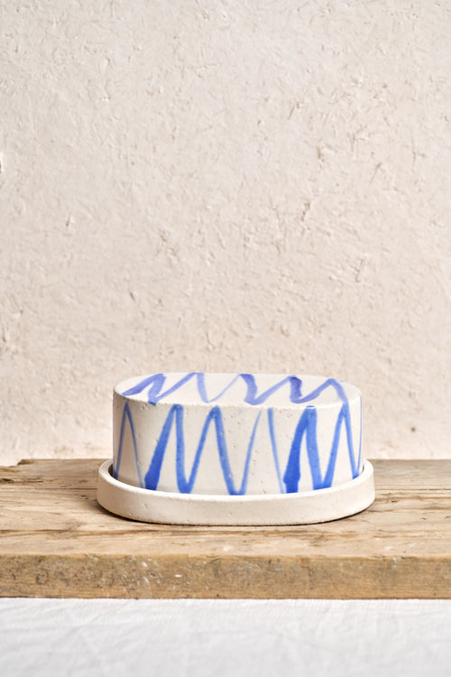 Butter dish - Cobalt ZigZag