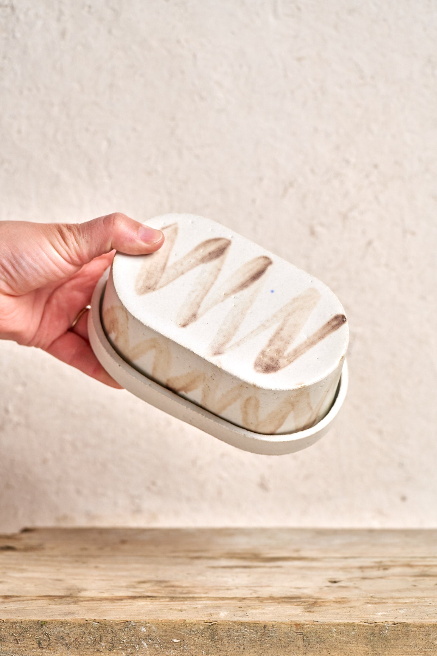 Butter dish - Manganese ZigZag