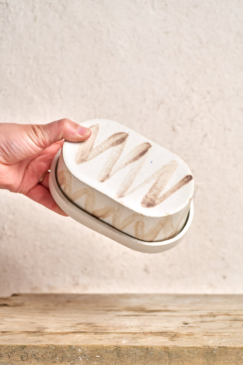 Butter dish - Manganese ZigZag