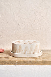 Butter dish - Manganese ZigZag