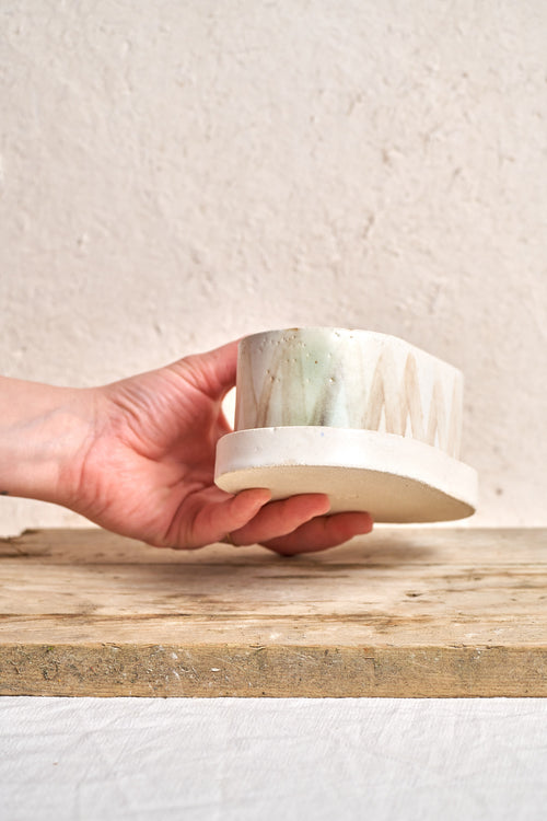 Butter dish - Manganese ZigZag