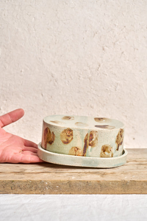 Butter dish - Blurry Iron Circles