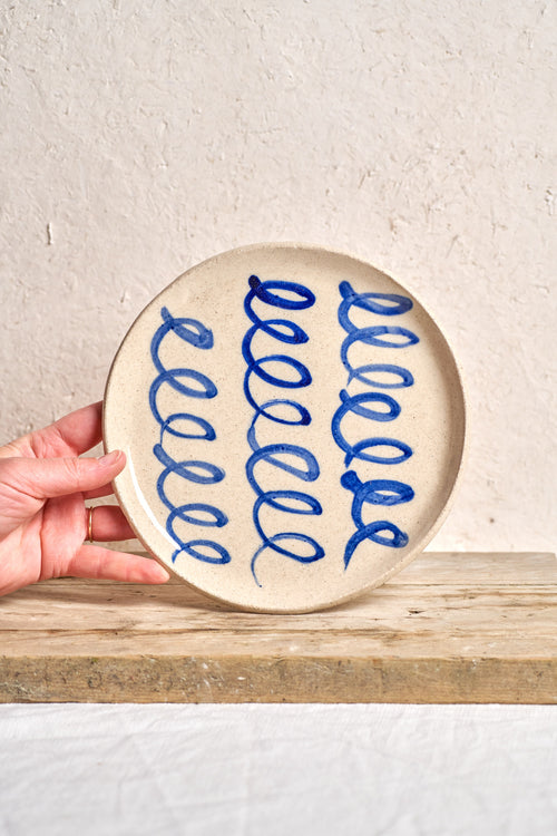 Dessert Plate - Cobalt Loop #1