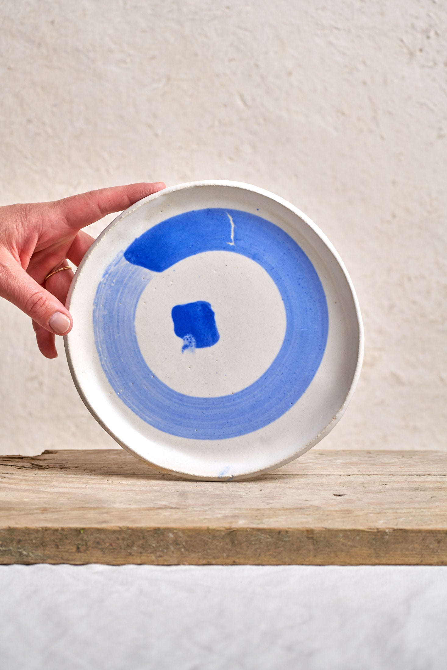 Dessert Plate - Cobalt Circle & Square