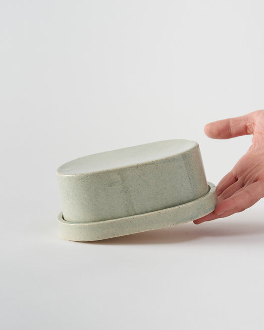 Butter dish / Pale Sage Blue