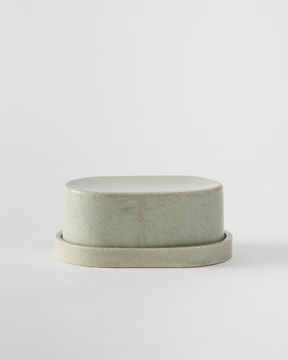 Butter dish / Pale Sage Blue