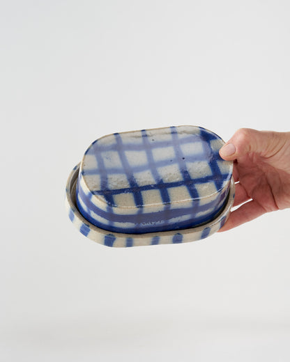 Butter dish / Brushed Grid
